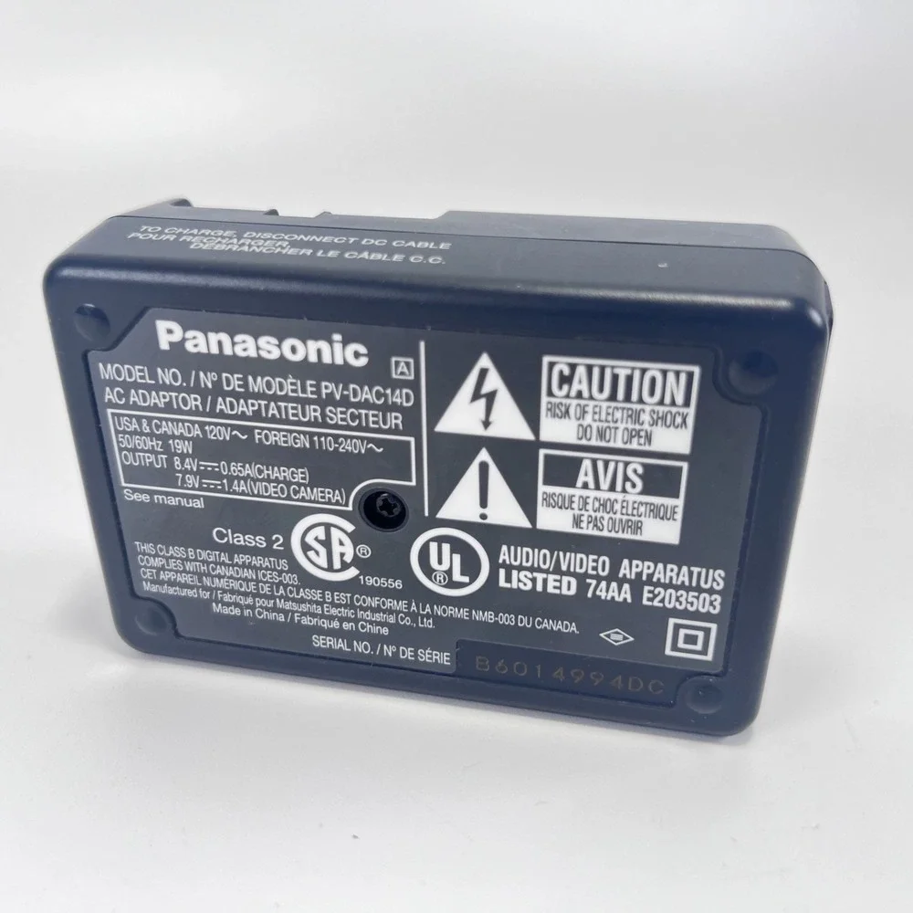 Panasonic PV-DAC14D Video Camera AC Adaptor OEM Genuine Battery Charger & Cords‎